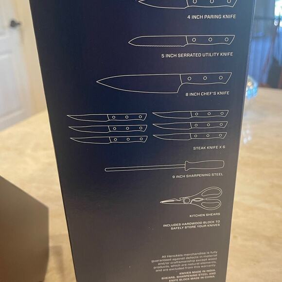 Henckels Dynamic edge knife set 12 pc with block NEW in BOX - Picture 11 of 11